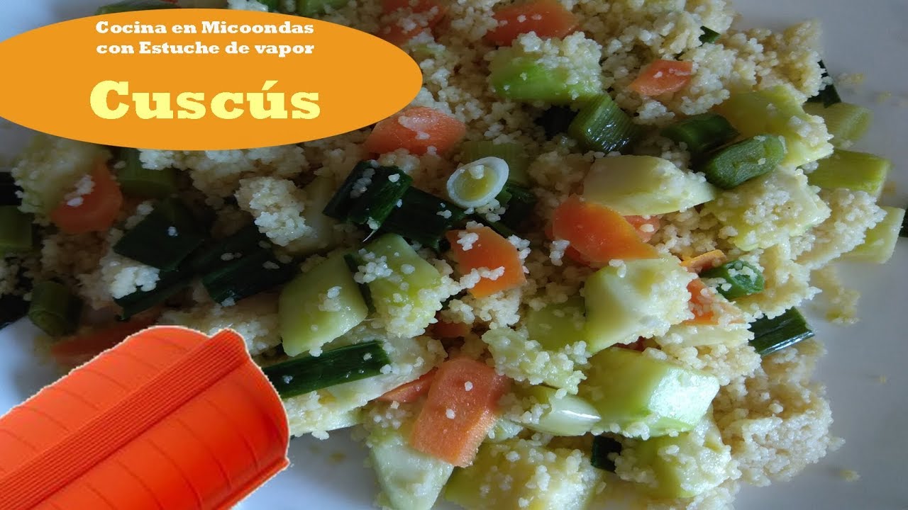 Cuscús de verduras. Cocina en micoondas con estuche de vapor Lékué