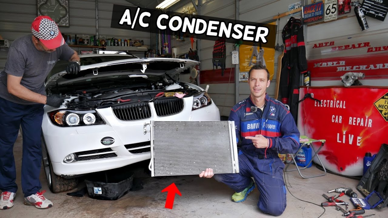 BMW AC CONDENSER REPLACEMENT REMOVAL BMW E90 E91 E92 E93