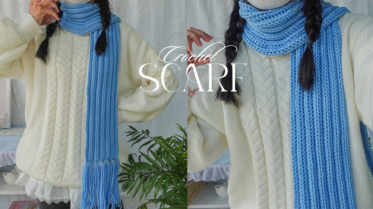 Crochet Scarf🩵Hướng dẫn móc khăn choàng họa tiết xương cá siêu dễ làm🩵Vyvascrochet