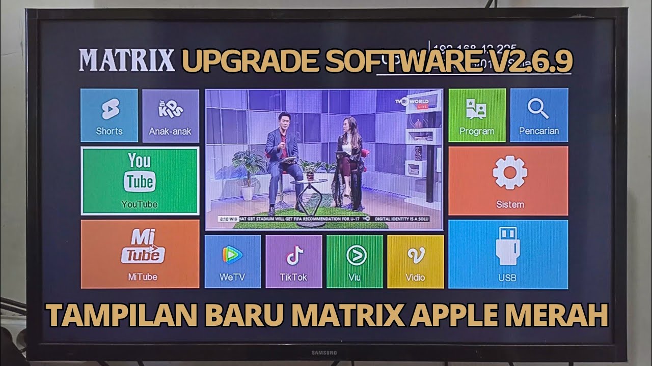 Upgrade software sistem terbaru STB Matrix Apple Merah Versi 269