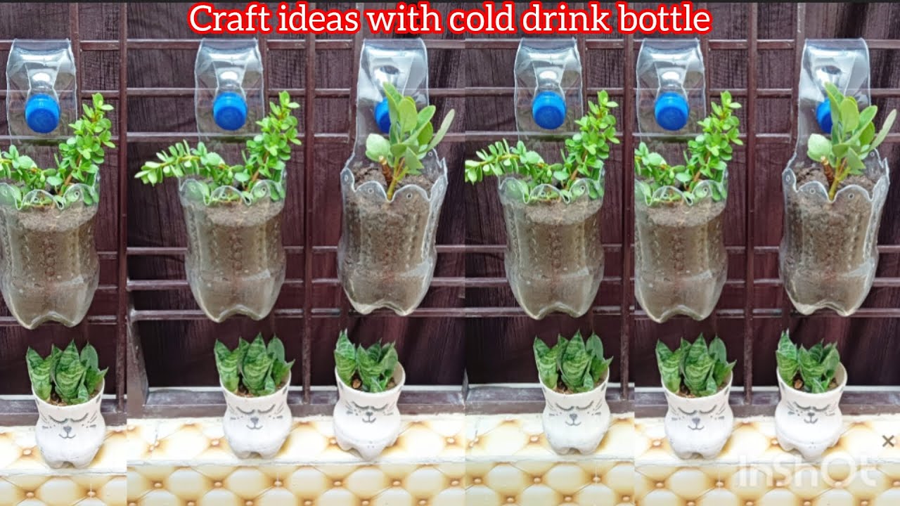 Plastic bottle craft ideas easy plant pot /Craft ideas with cold drink bottle //