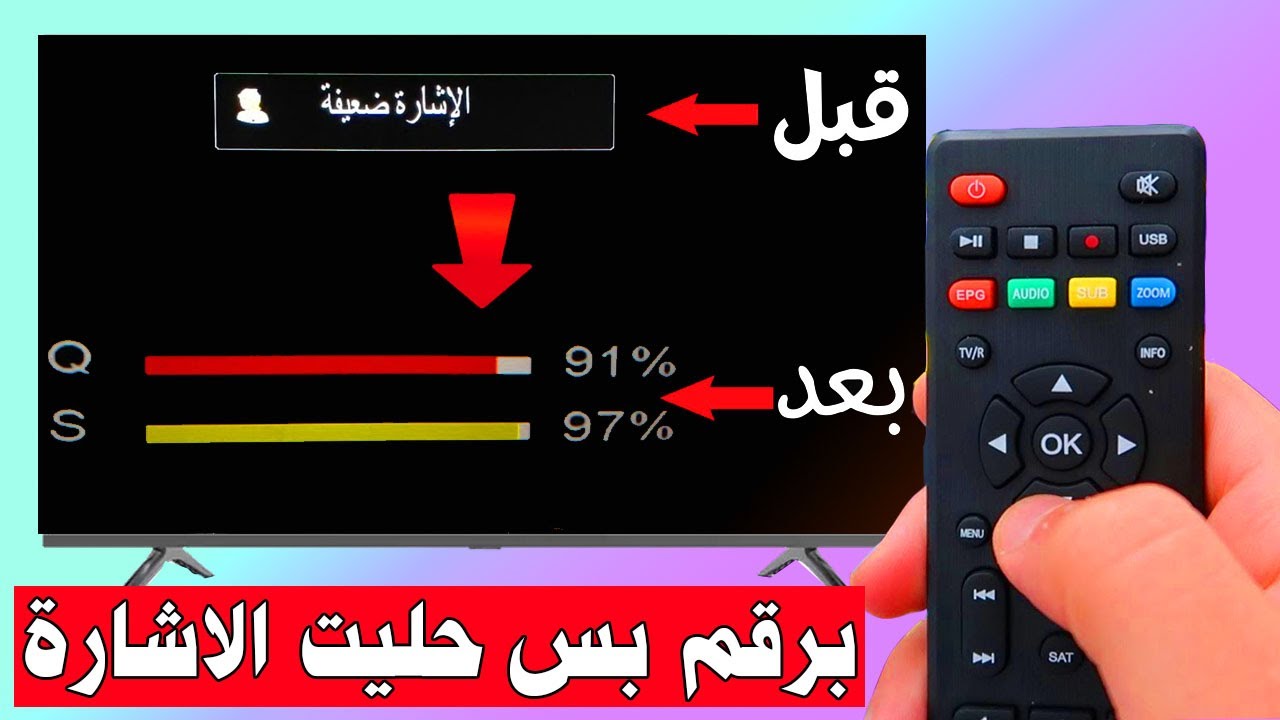 بدون تحريك طبق الدش وبدون تغير العدسة برقم بس حليت مشكلة الاشارة ضعيفة في الرسيفر