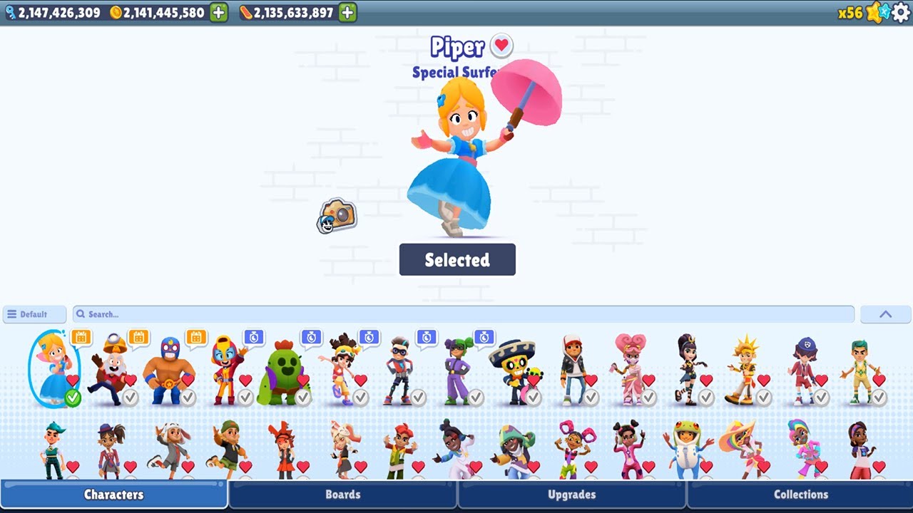 Subway Surfers Brawl Stars - Piper New Special Surfer Unlocked Update All Characters Unlocked Boards