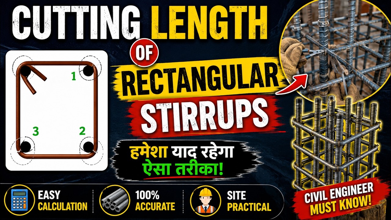 How to Cutting Length of Rectangular Stirrups || Stirrups Length Calculation