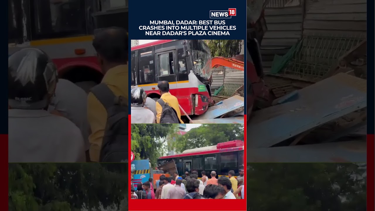 BEST Bus Loses Control, Crashes Into Multiple Vehicles in Dadar | Traffic Chaos in Kotwal Area
