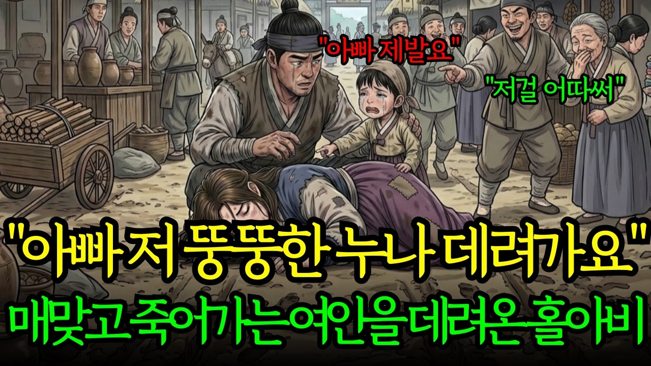 아빠, 저 뚱뚱한 누나데려가요. 매맞고 죽어가던 바보여인을 데려온 홀아버지 | 야담 민담 전설 설화 옛날이야기 수면동화 사연