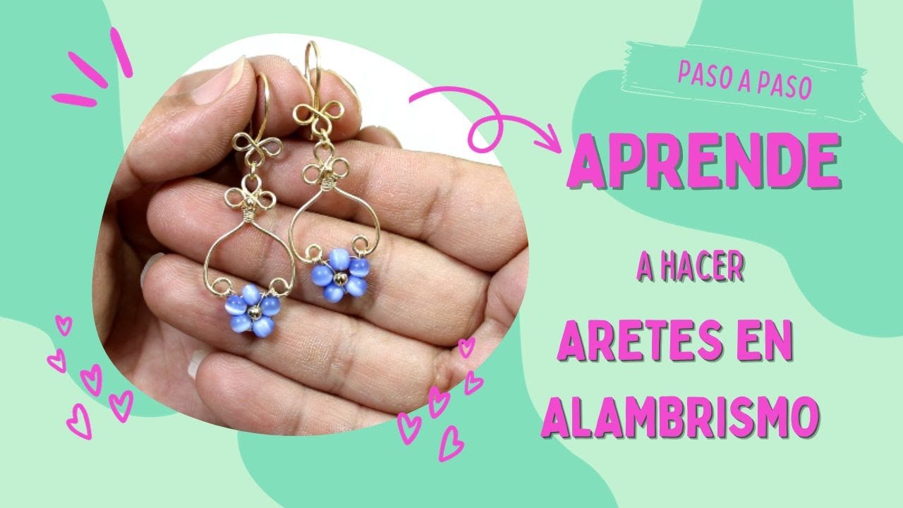 Cómo hacer aretes en alambrismo... Aprende a hacer aretes en alambre...aretes diy... alambrismo diy