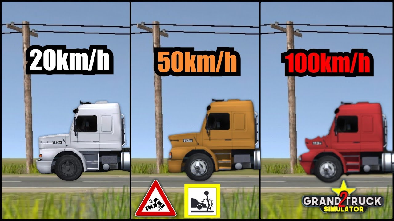 Grand Truck Simulator 2 - Crashes At Different Speeds [Long-Nose Truck] | Physics & Damage