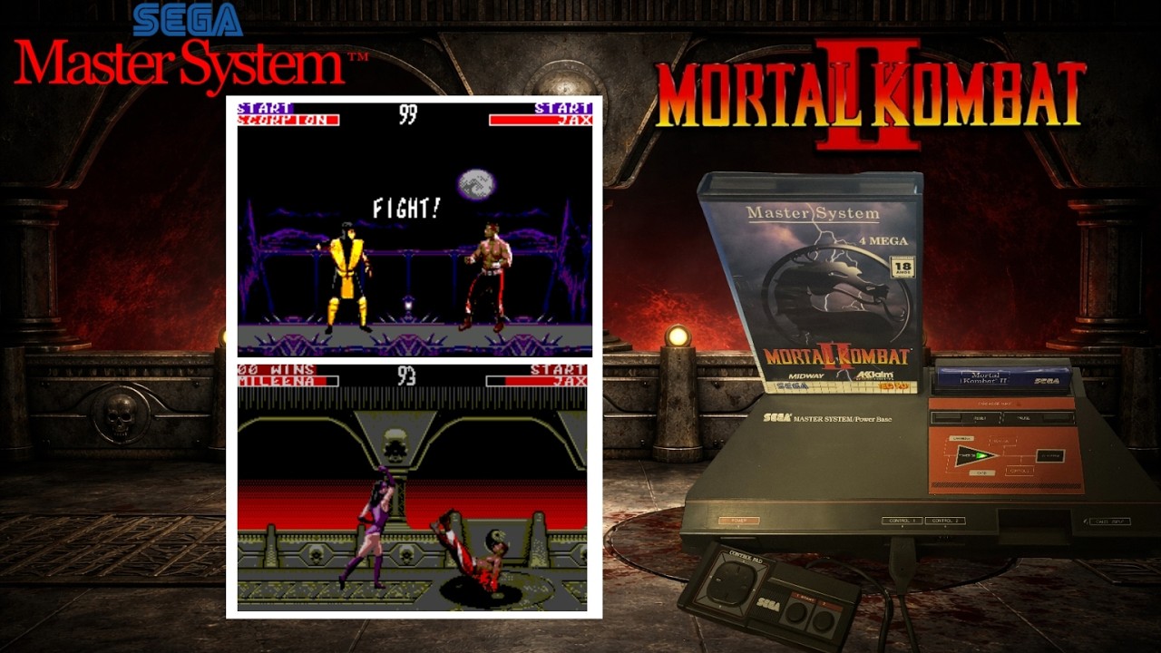 Mortal Kombat II - Scorpion Playthrough / SEGA MASTER SYSTEM (Actual Hardware) NO EMU
