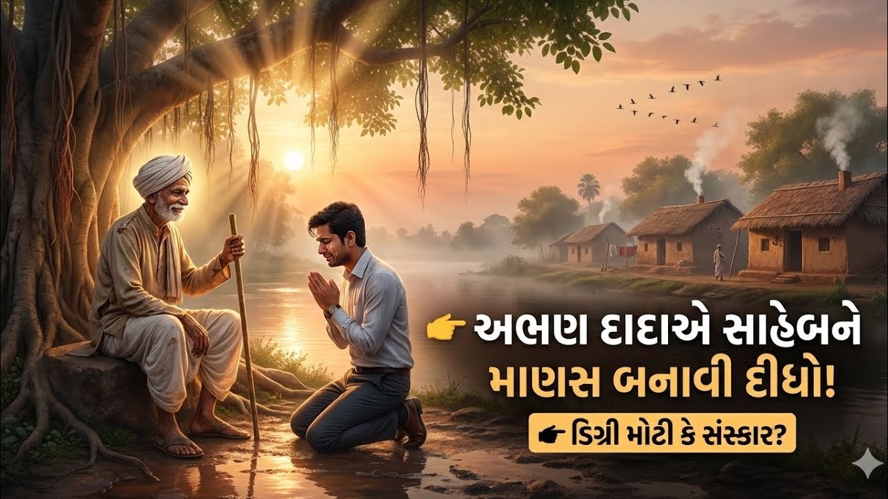 અભણ દાદાએ સાહેબને માણસ બનાવી દીધો!🔥 ડિગ્રી મોટી કે સંસ્કાર? | moral story in gujarati 
