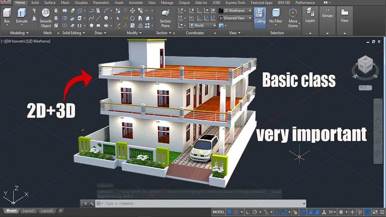 New Project 2D+3D Complete Project must watch this video very important for everyone  civil AutoCAD