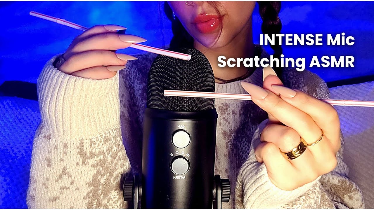 ASMR Seriously Intense Mic Scratching with Different Objects (Spoons, Straws & Nails...) 🎧✨