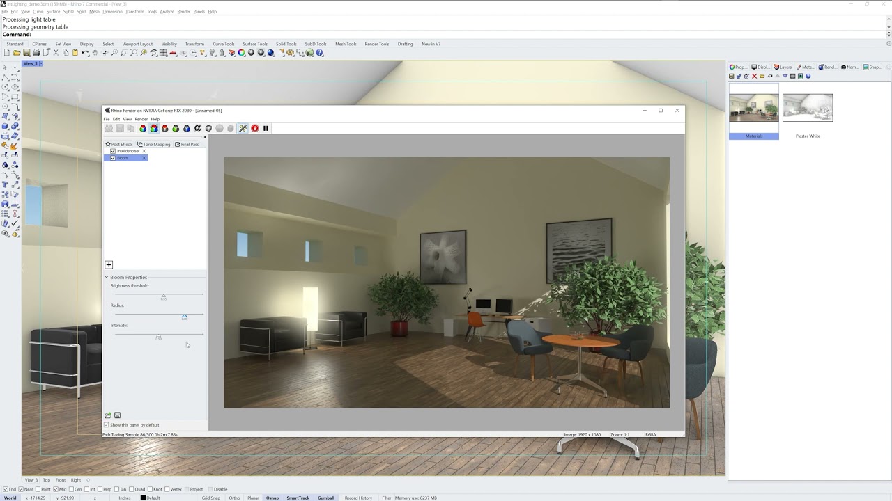 Rendering Post Effects in Rhino 7
