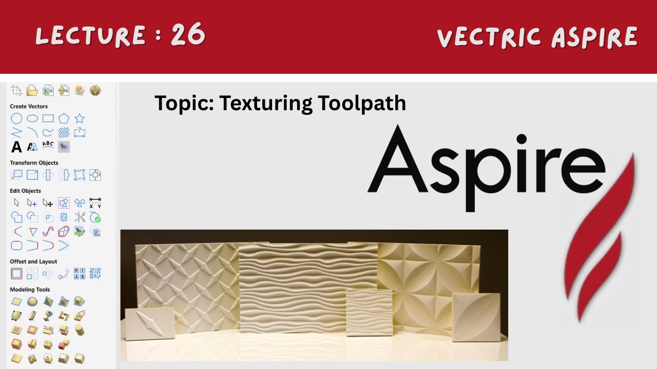 Aspire Tutorial Part 26 | Texturing Toolpath Full Explanation in Detail | Digital Effect