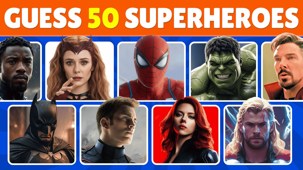 Викторина о супергероях 🦸‍♂️⚡ | Угадайте 50 за 5 секунд