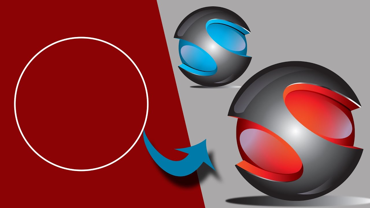 #professional 3D logo design in adobe illustrator#3d logo