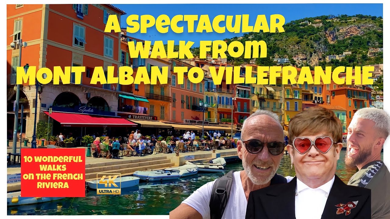 A SPECTACULAR WALK from MONT ALBAN to VILLEFRANCHE in 4K. INSIDER GUIDE. History walk, Nice France.