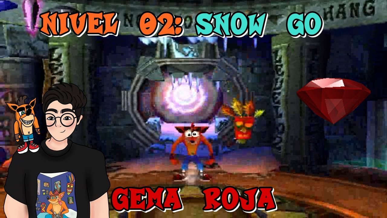 Nivel 02: Snow Go | Gema Roja - Crash Bandicoot 2: Cortex Strikes Back PS1 Gameplay