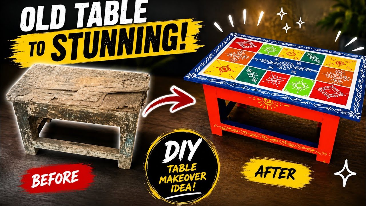 23 साल पुराने Table ko Banaya नया !! Rajasthani Culture Disign !! Recycled old table 