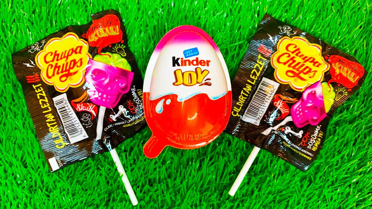 NEW!!! Chupa Chups 3D Skull Lollipop and Kinder Joy ASMR  - Amaizing Tasty Unpacking