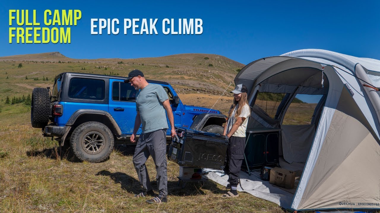 Mountain Camping in AIR Tent & Testing Fridge and Battery / Jeep Overland