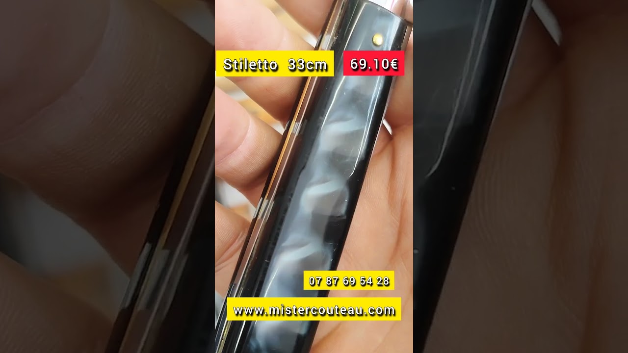 Le vrai couteau Stiletto en 33cm, élégance et dissuasion