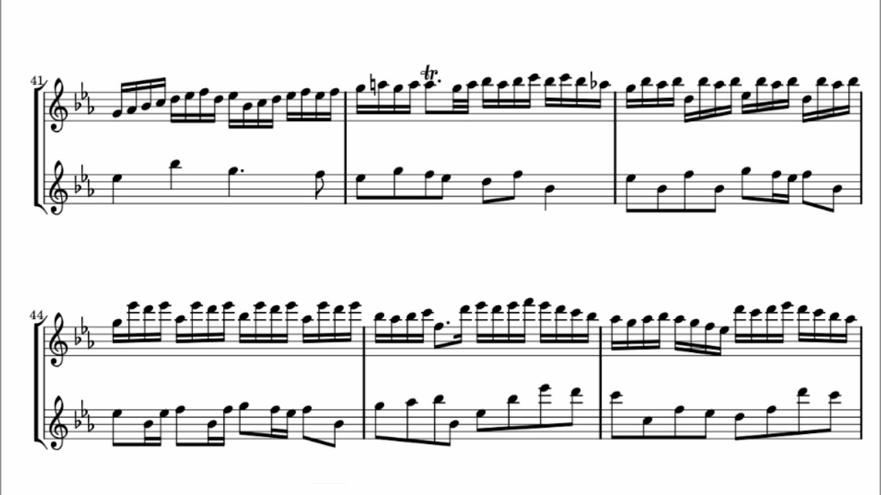 The Little Fugue in G minor (Transposed to C minor for Flute) Duet Notes