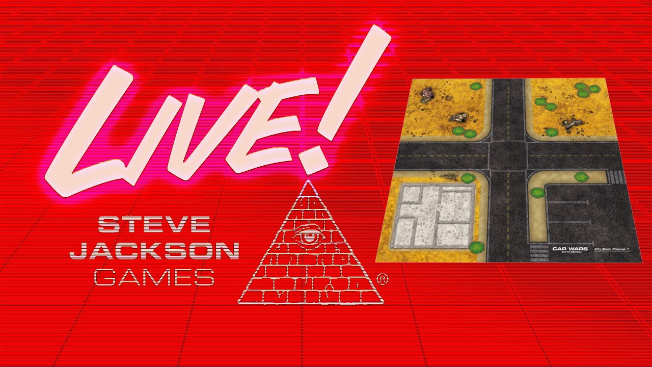SJGames Live - Car Wars game on the new 2x2 playmat!