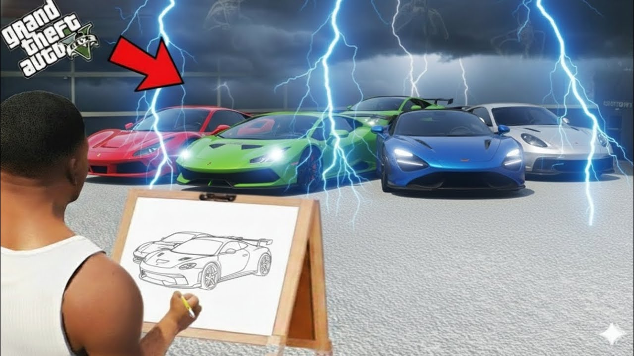Gta 5 Franklin Shinchan 1 Cars Make To Multiple Cars Help Magical Painting 