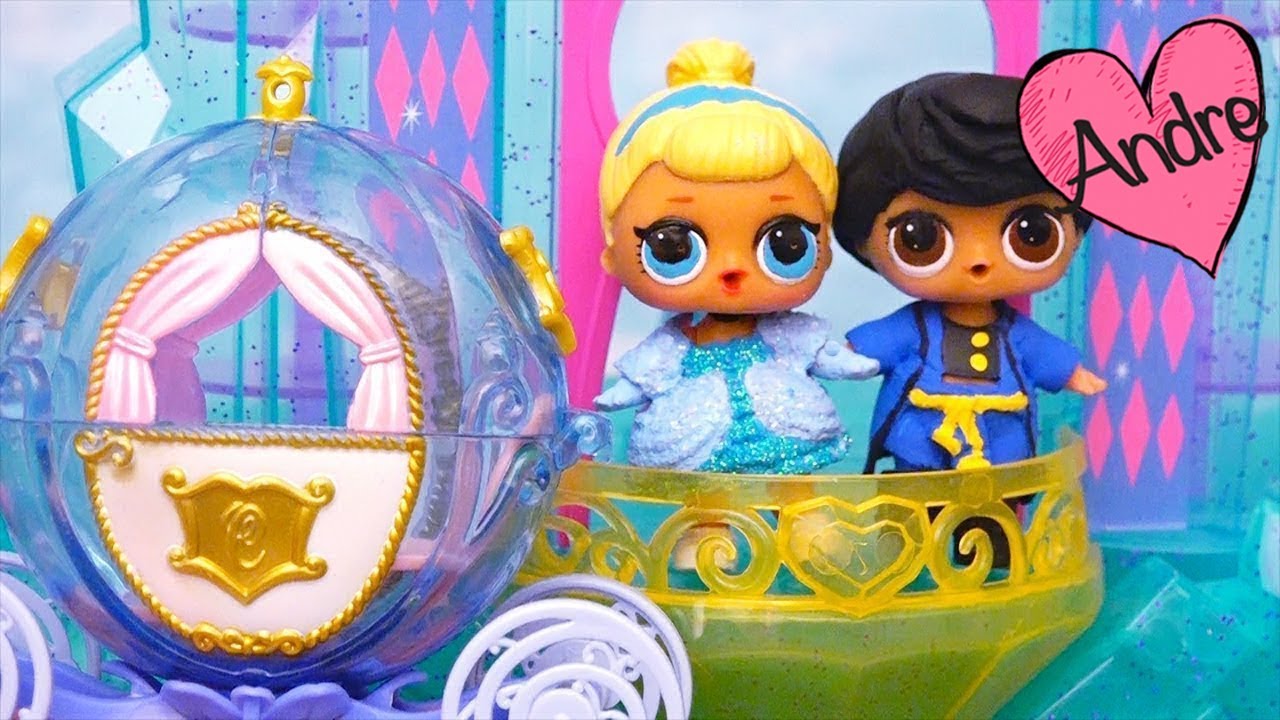 Muñecas L.O.L. Surprise jugando de Cenicienta!!! Juguetes con Andre para niñas y niños