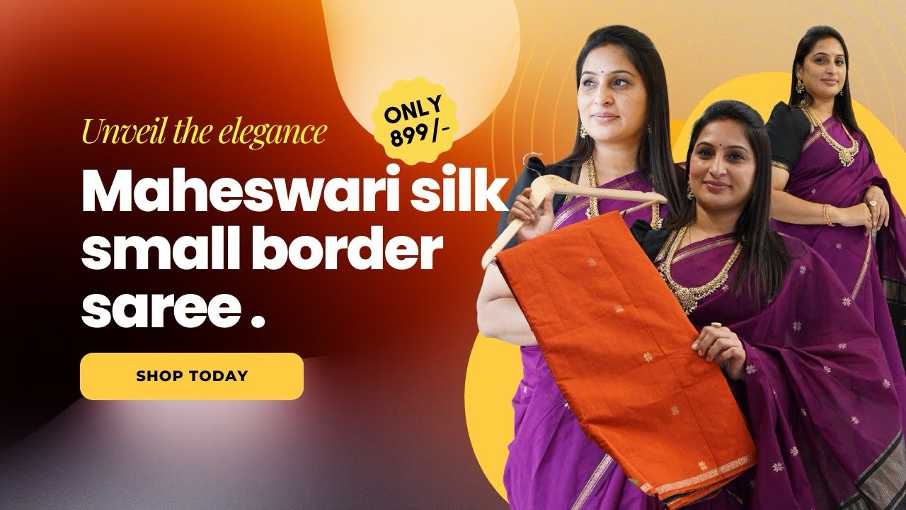 ✨ Elegant Maheswari Silk Small Border Saree – Only ₹899✨|#maheswarisaree #silksaree #silksaree