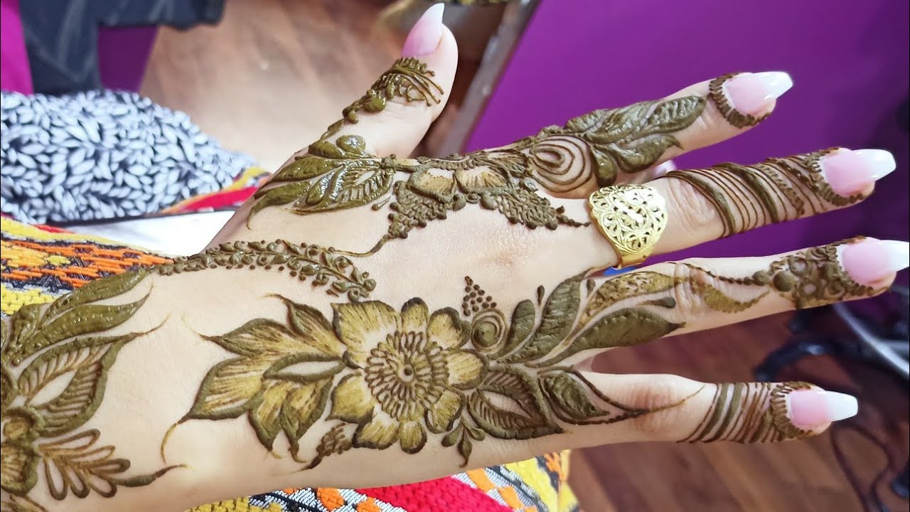 نقش حناء خليجي روووعة 😍henna style arabic
