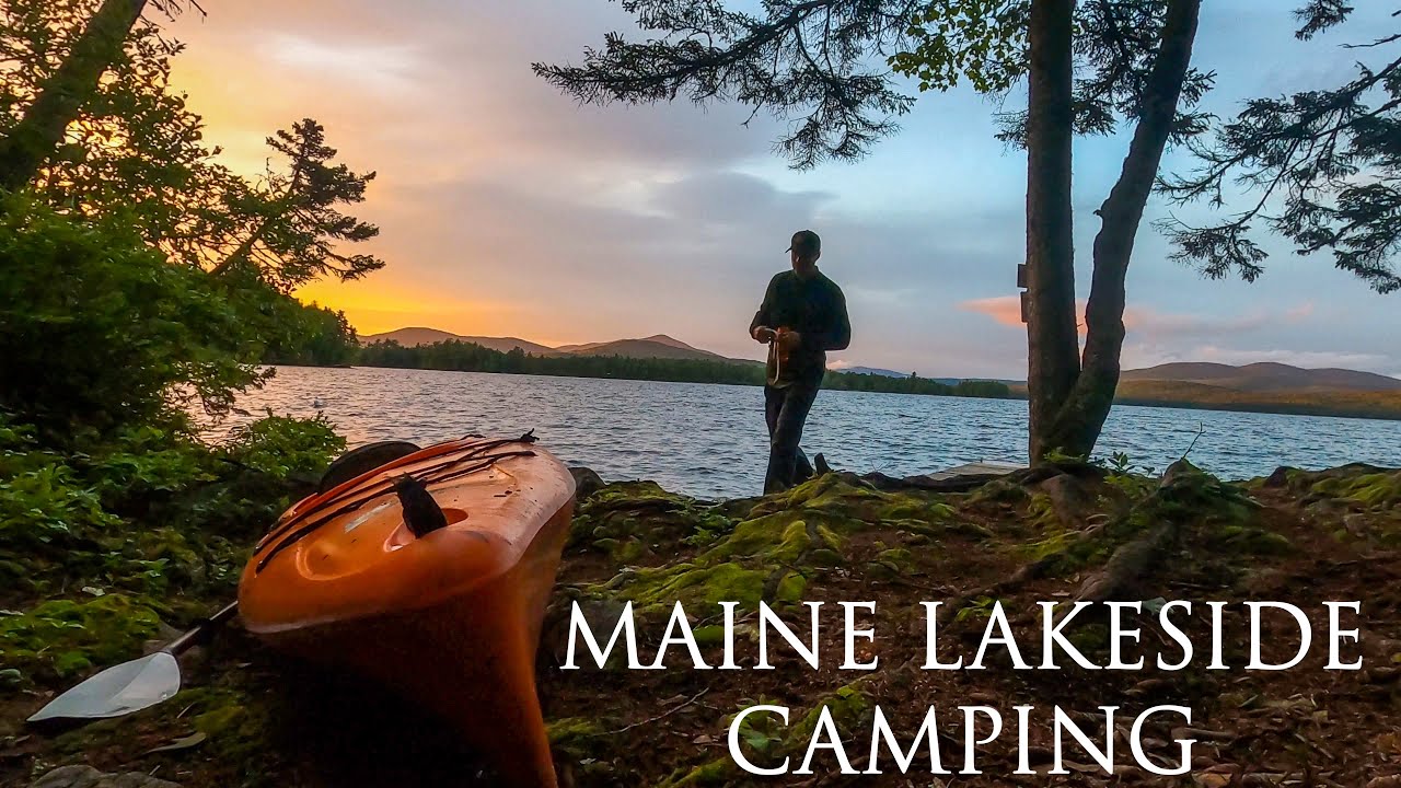 SOLO 4 Day REMOTE Lakeside Camping | Rangeley MAINE | With LOONS and KAYAKING | Camping ASMR