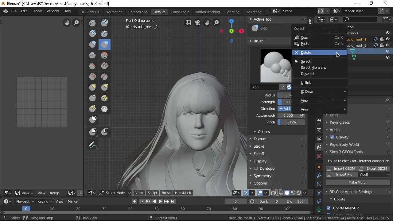 EASY WAY TO IMPORT HAIR MESH OR CONVERT FROM THE SIMS4 TO THE SIMS 3  ( HAIRSTYLE version )