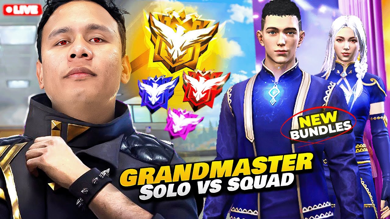 Top 1 Grandmaster Br Ranked Live Push with V Badge Youtubers ✌ #freefire #live #tondegamer