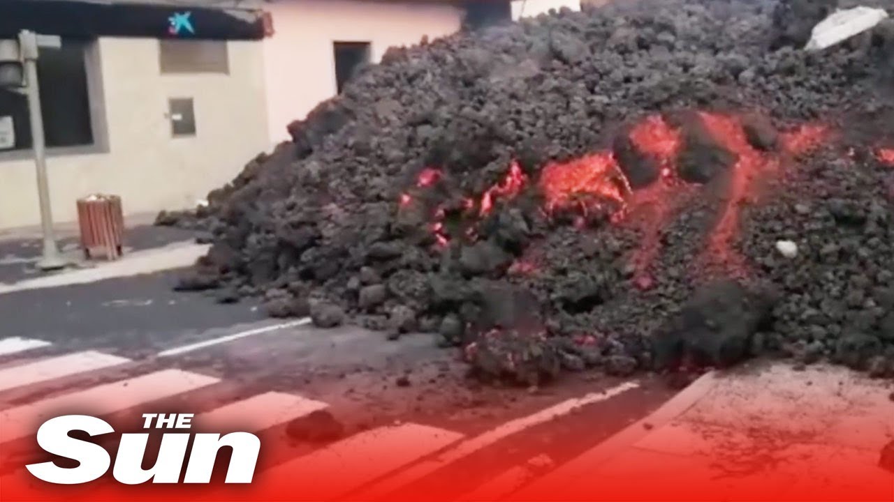 La Palma lava consumes businesses & homes as it advances into village
