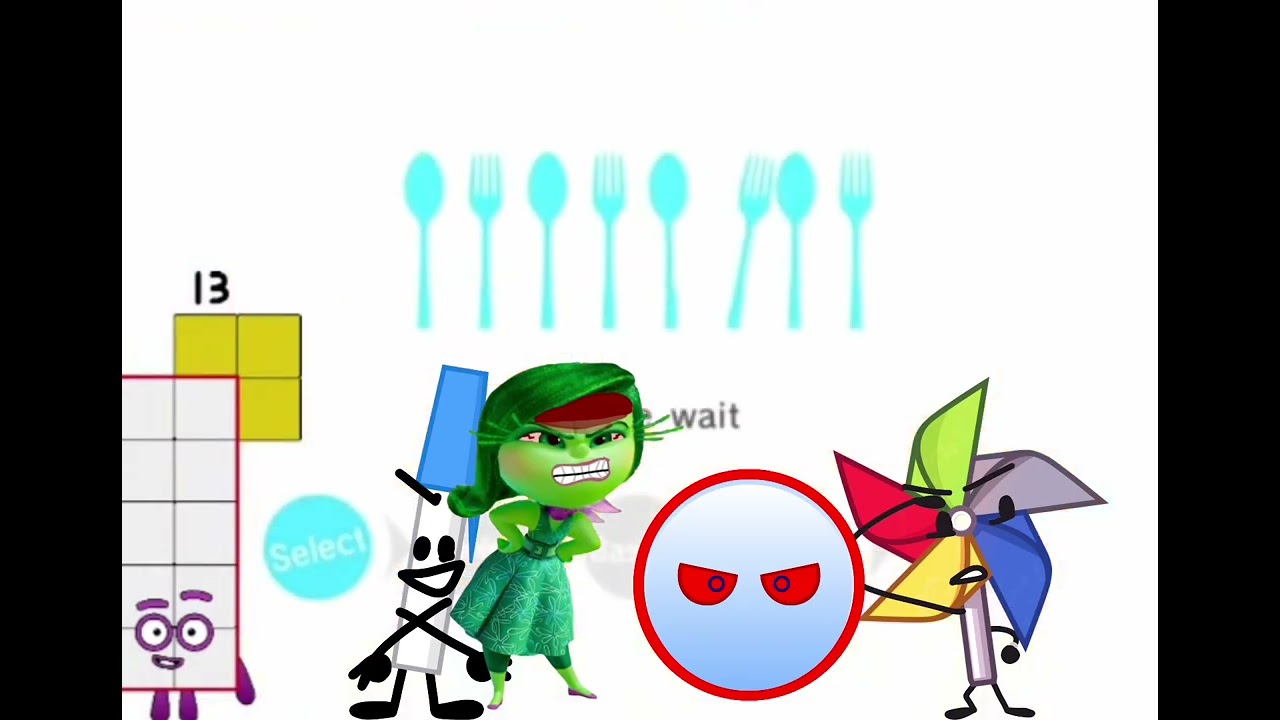 Numberblocks 13 Plays Food Channel On Nintendo Wii With Pen, Disgust, Michael And Vicious 