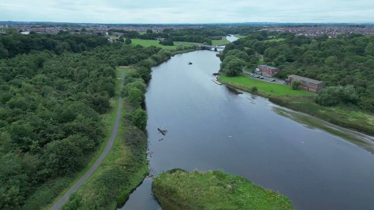 River Wansbeck riverside park. Ashington Northumberland uk