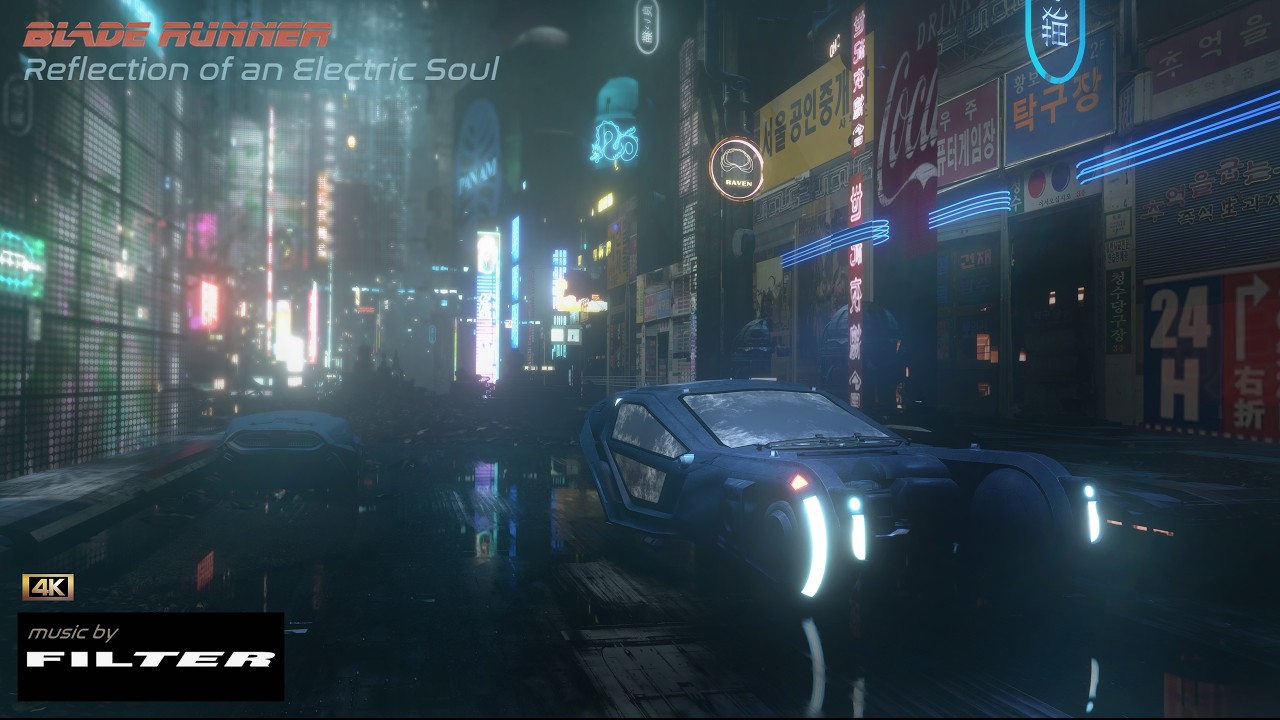 Blade Runner | REFLECTION OF AN ELECTRIC SOUL | No AI 4K AMBIENCE for study and relaxation - 6 Hours