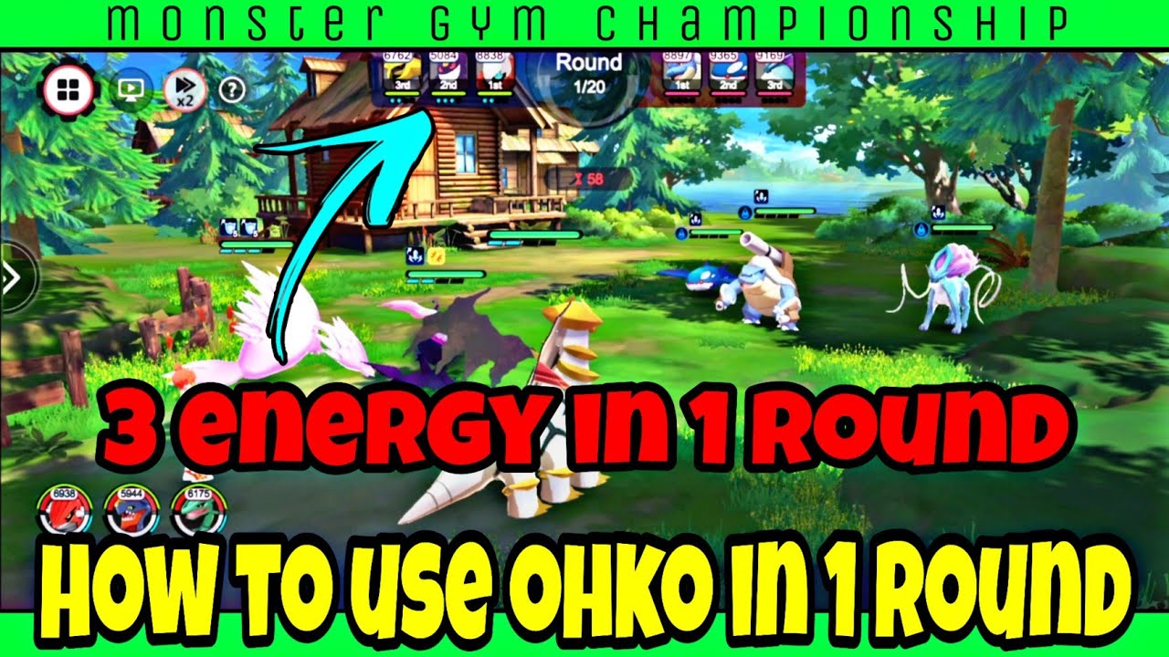 HOW TO USE OHKO IN 1 ROUND in Monster gym Championship Battle Monsters World #pokeverse
