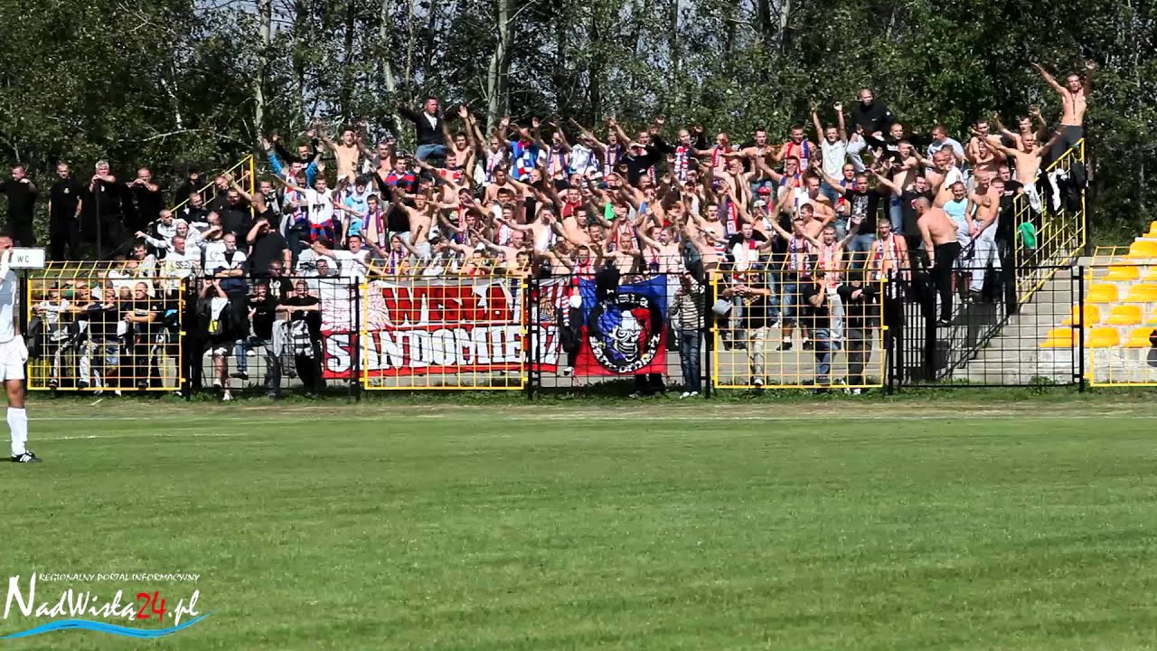 Doping kibiców Wisły Sandomierz podczas meczu w Połańcu 08.09.2012 HD