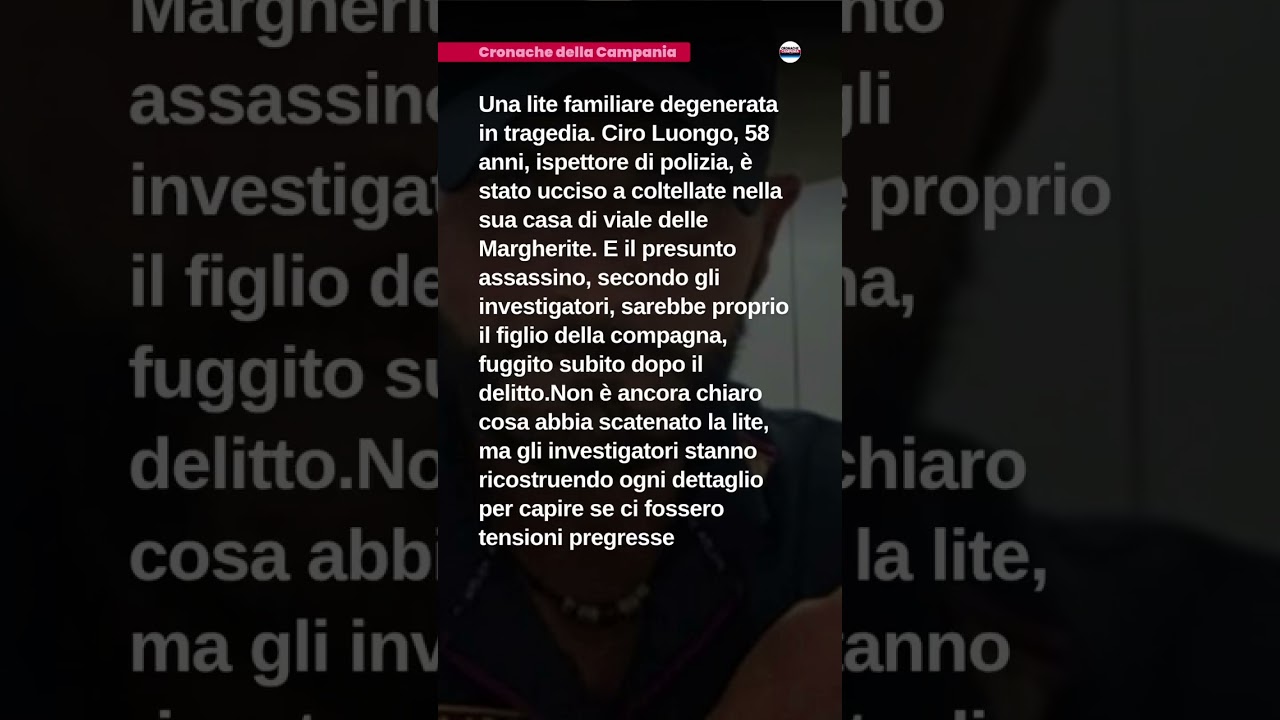 Omicidio a melito , la vittima e l'ispettore Dario Luongo. L' assassino &egrave; il figliastro .