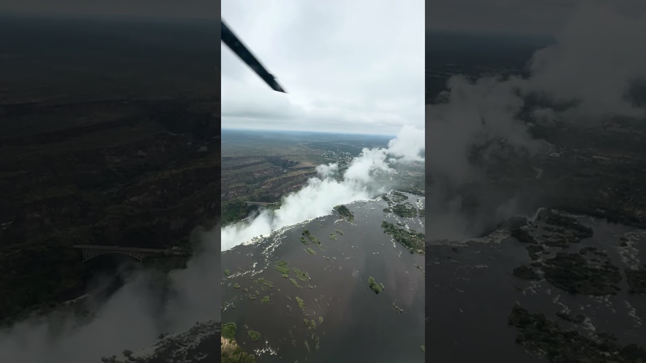 Helicopter Tour of Victoria Falls, Zimbabwe, Africa.