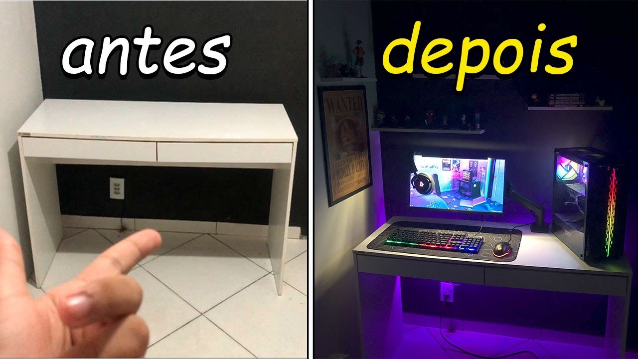 REFORMEI meu quarto num SETUP GAMER dos sonhos ! ( t&ocirc; mt feliz)