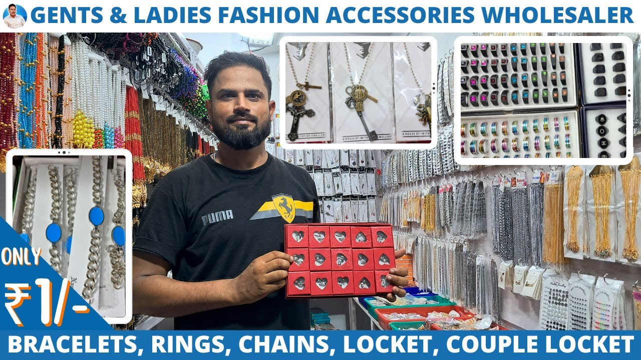 Gents Jewellery Accessories Wholesale & Retail Market in Kolkata | Rings, Locket, Chains, Bracelets