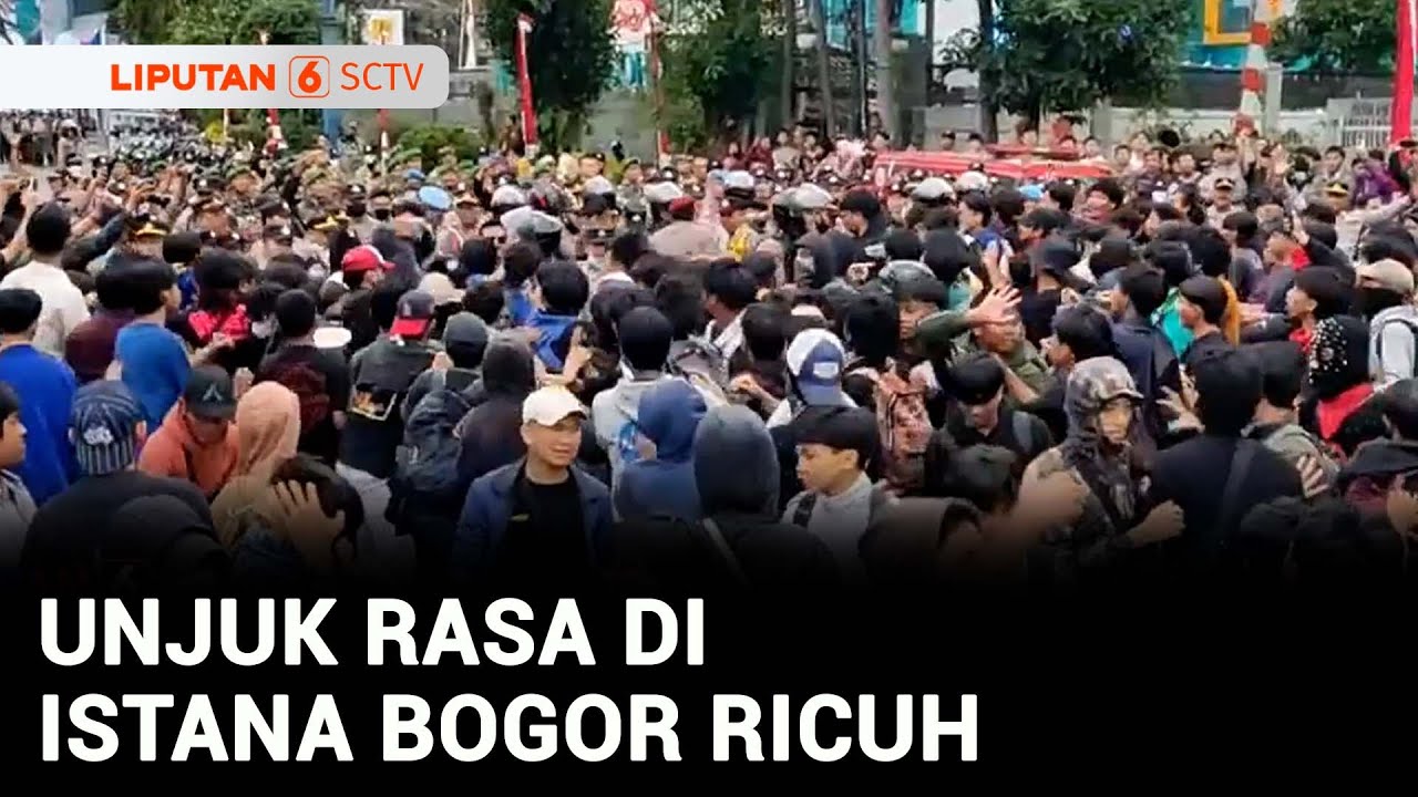 Demo Tolak DPR di Istana Bogor Ricuh, Mahasiswa dan Polisi Saling Dorong | Liputan 6