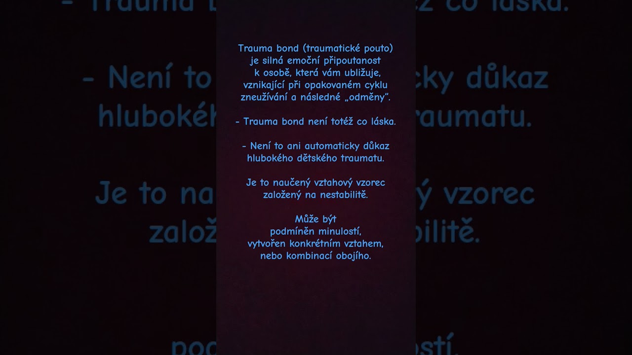 Traumatick&eacute; pouto. Charakteristika.