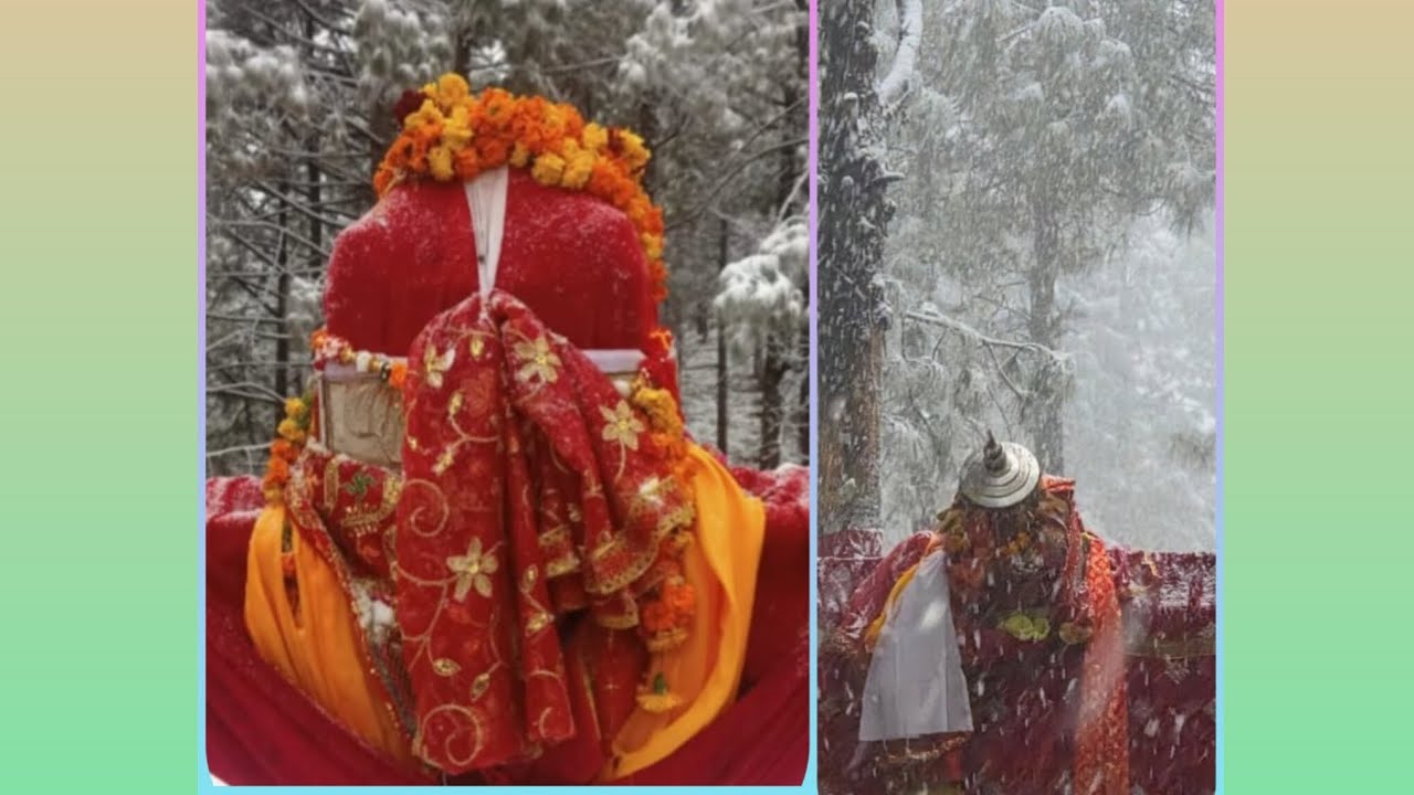 कालिक नाग अपनी बहन मां नागणी माता को मिलने आए बर्फबारी के साथ  मेरे गांव में ❤️💞मेरे द्वारा भजन 🙏✨
