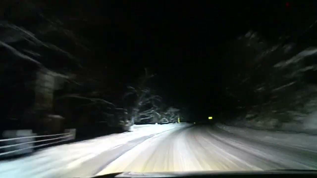 【車載動画】夜の雪山 車山高原を目指して 「道の駅 マルメロの駅ながと～車山高原」【2021】