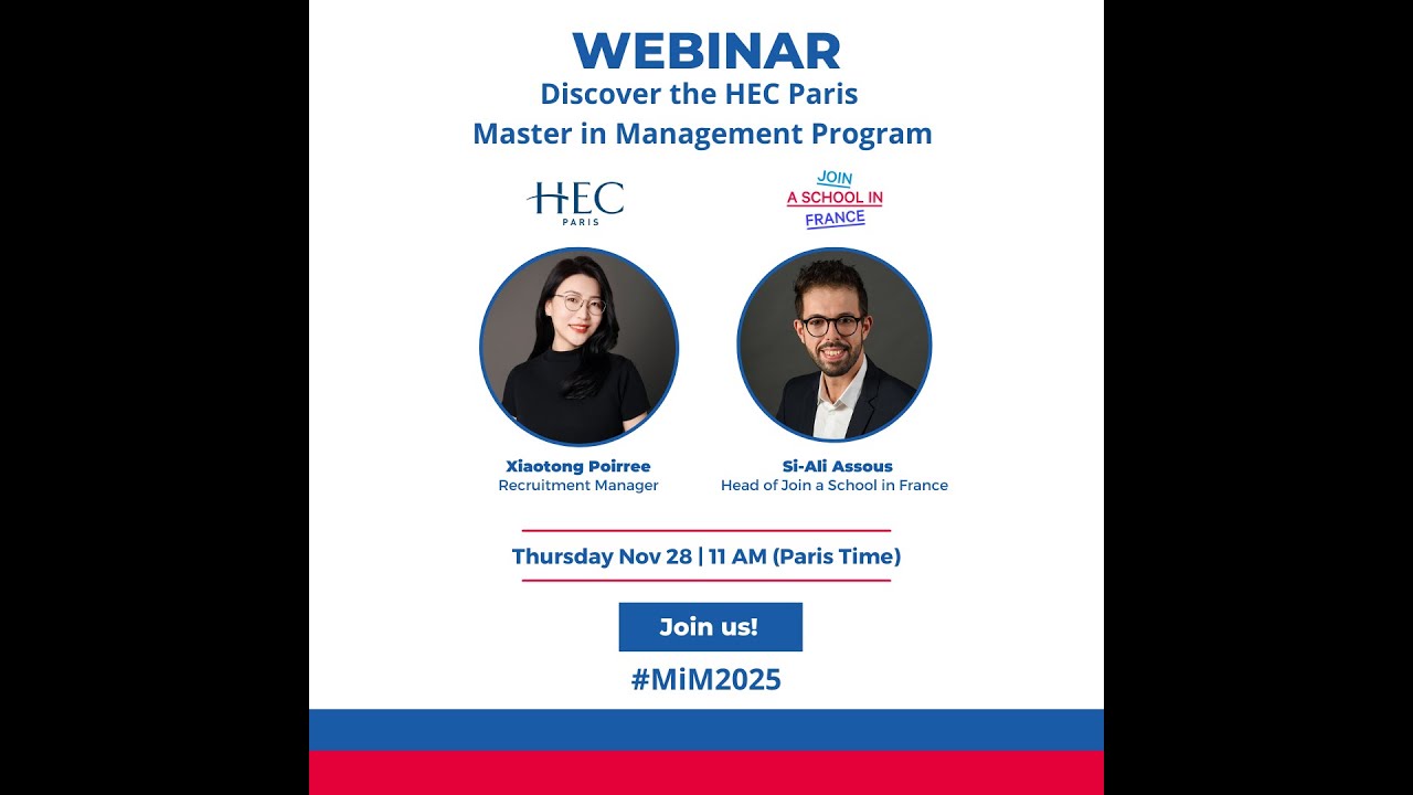 WEBINAR Join a School in France with Hec Paris on November 28th